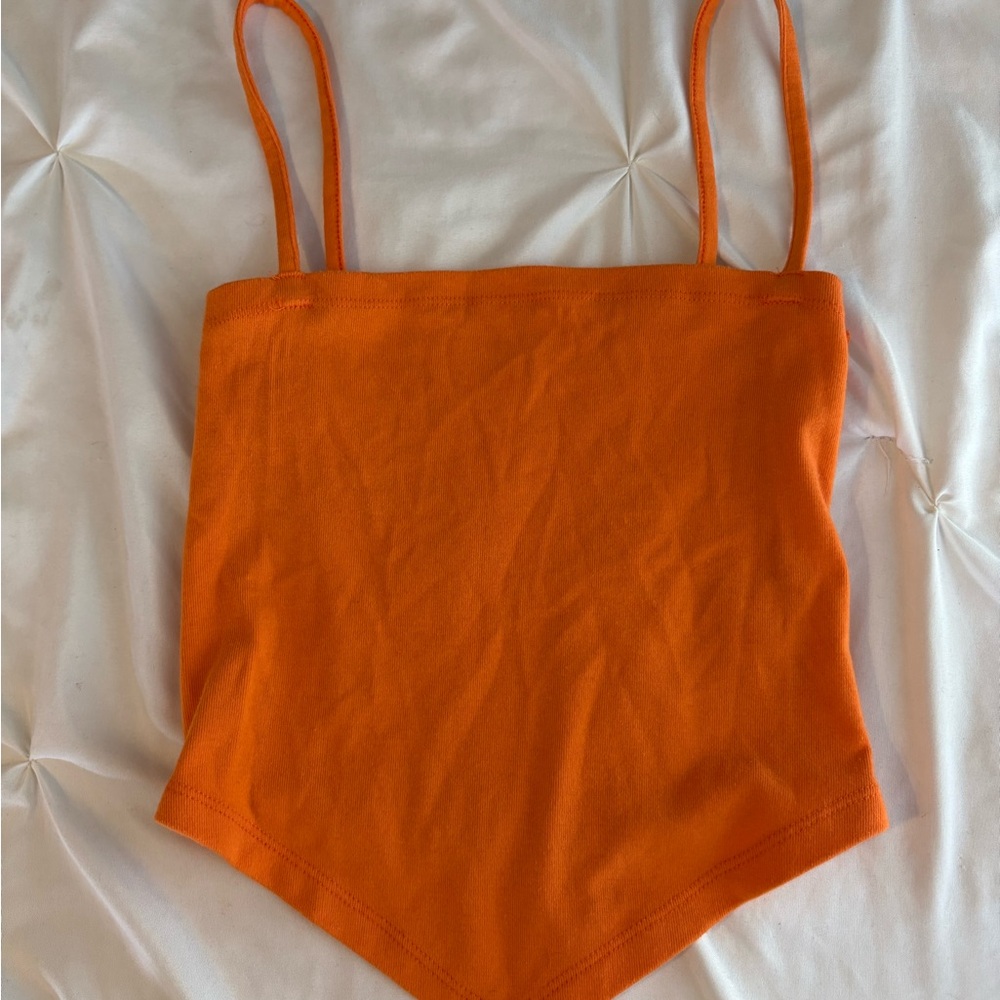 Hollister Orange Asymmetrical Bodysuit Camisole